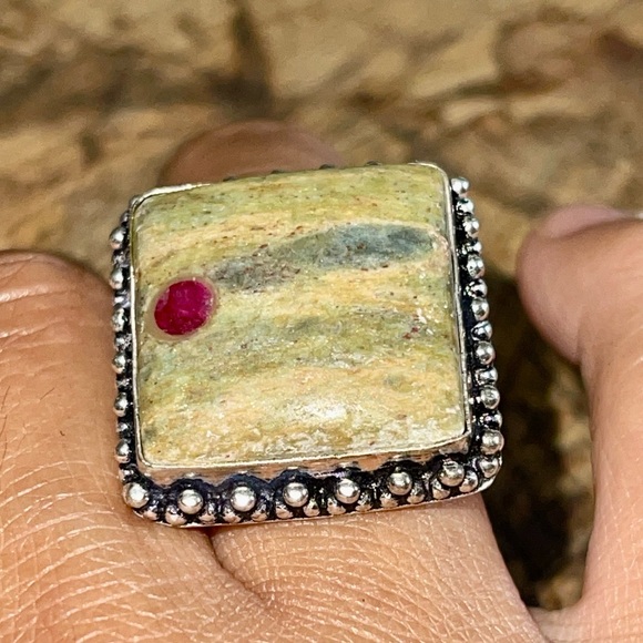 Ruby Fuchsite Ring Size 7 1/4 - Picture 4 of 8